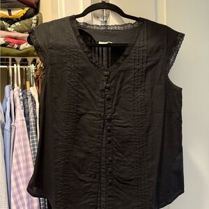 Chic Black Button-Down Women's Top